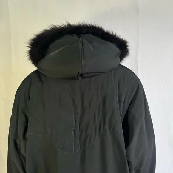 NUAGE BLACK PARKA COAT OVERSIZED JACKET FAUX FUR VINTAGE COAT XS - Picture 13 of 15